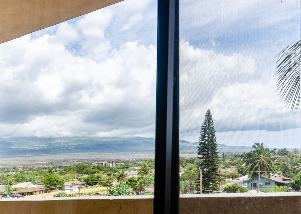 Bedroom sliding door view (Haleakala volcano)