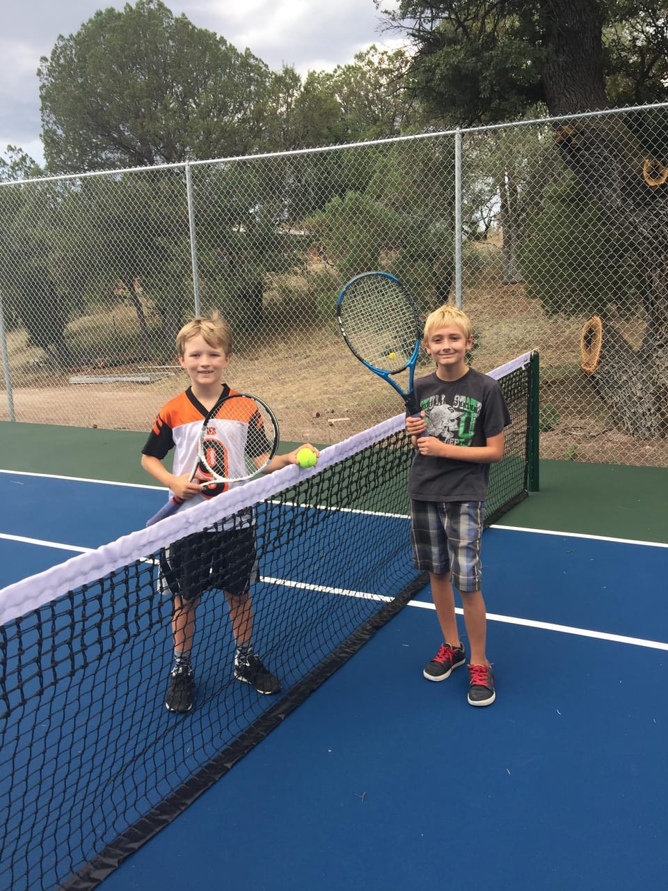 Tennis court is great! Future tennis stars