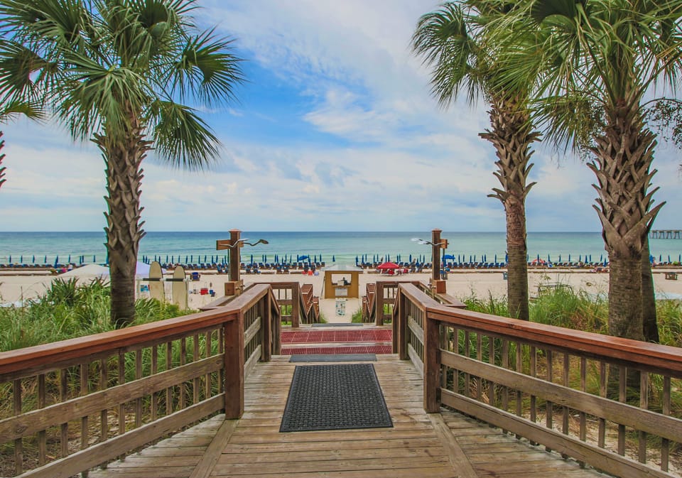 Our condo is just steps from the warm gulf waters.
