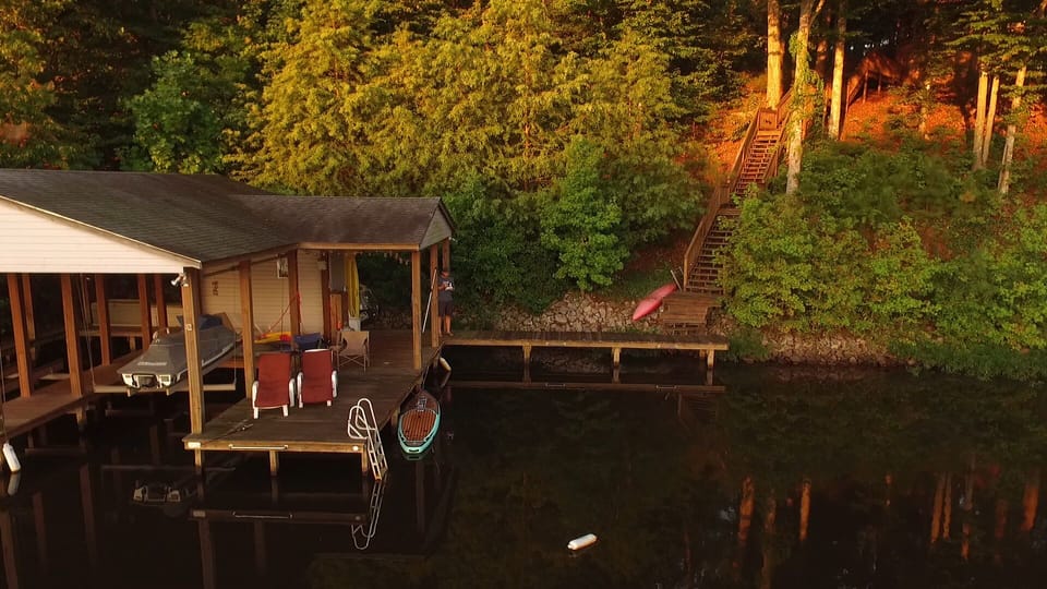 Drone view of our dock and stairs
