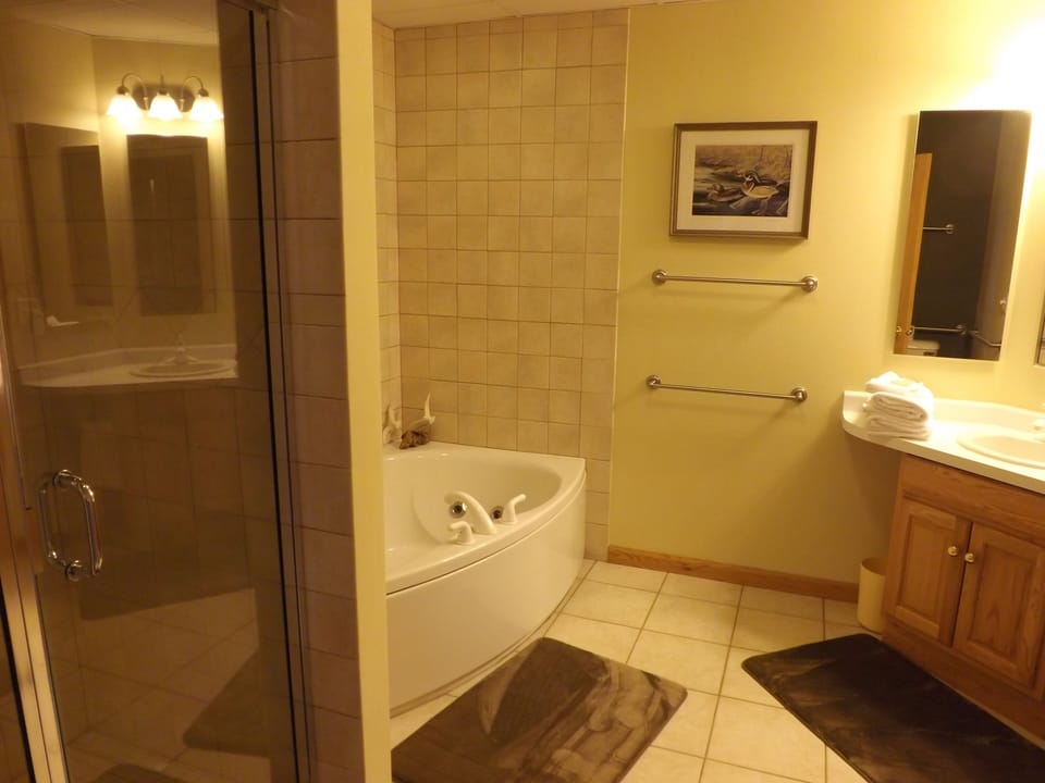 jetted tubs and showers in each bathroom