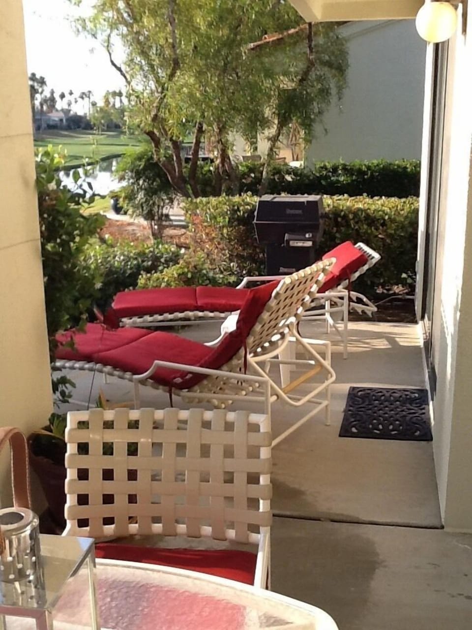 Patio area and gas barbecue