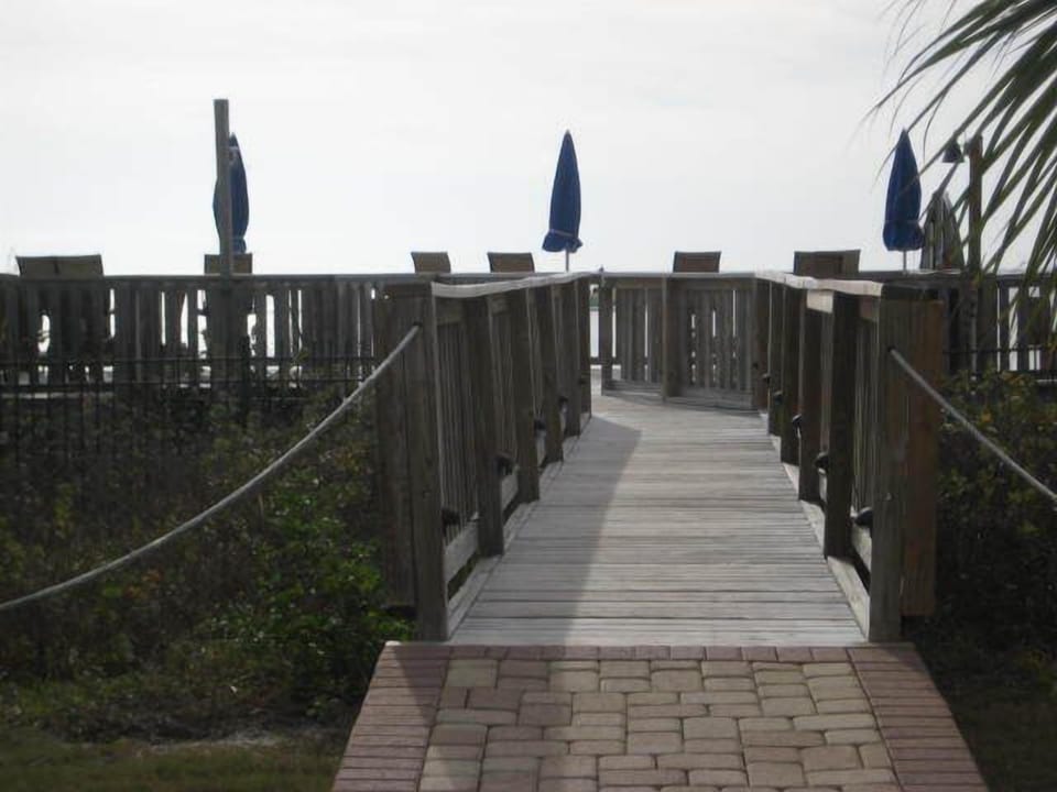Walkway from patio to deck and beach