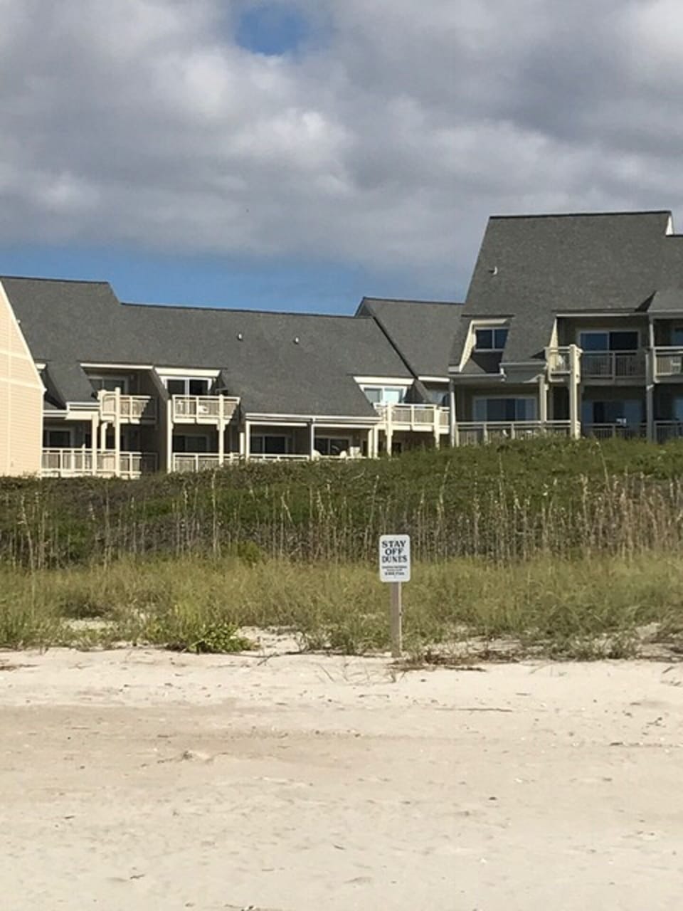 View from the beach back to the condo
