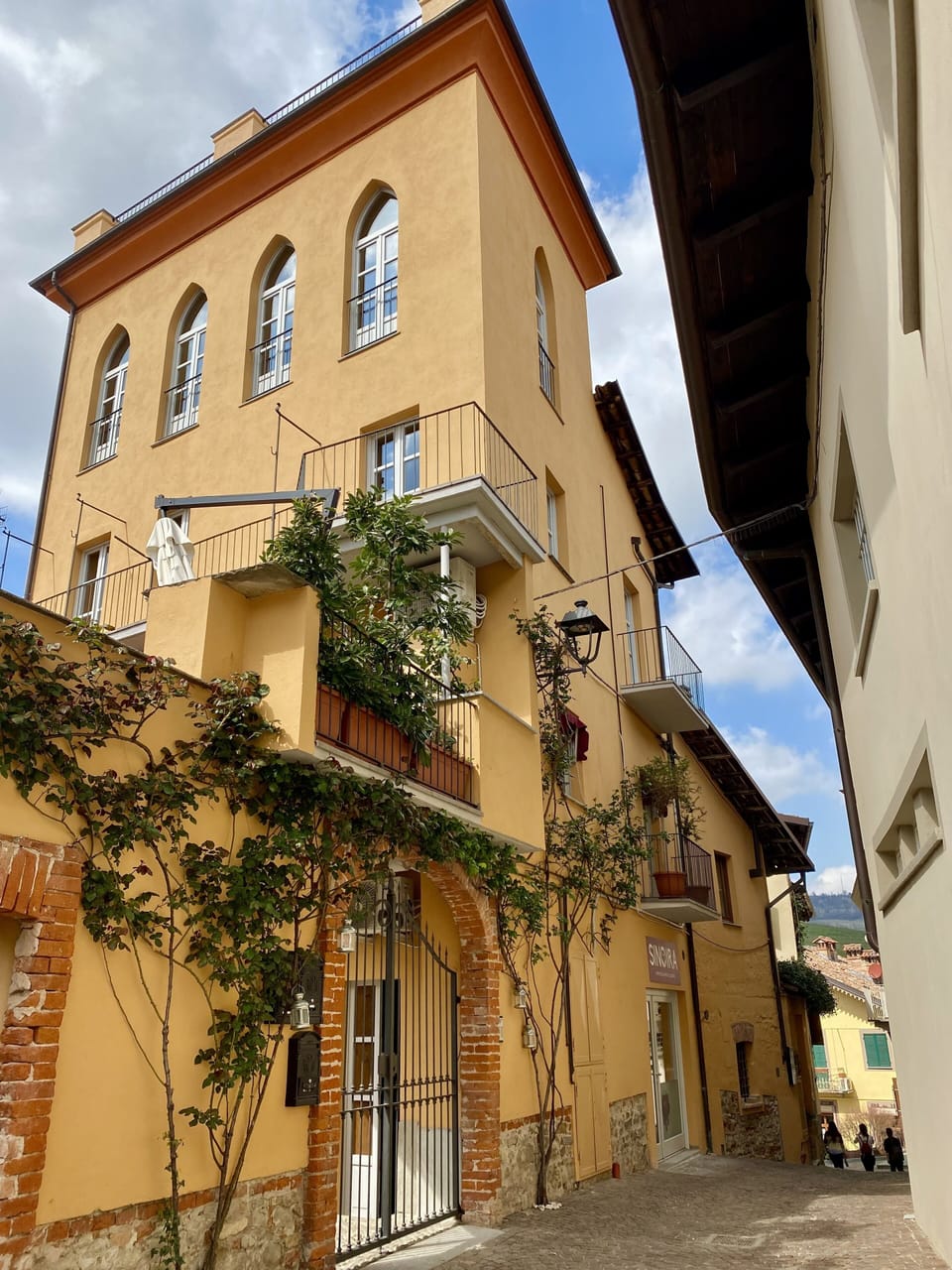 Historic building in Barolo. Property is on three levels connected by stairs. 