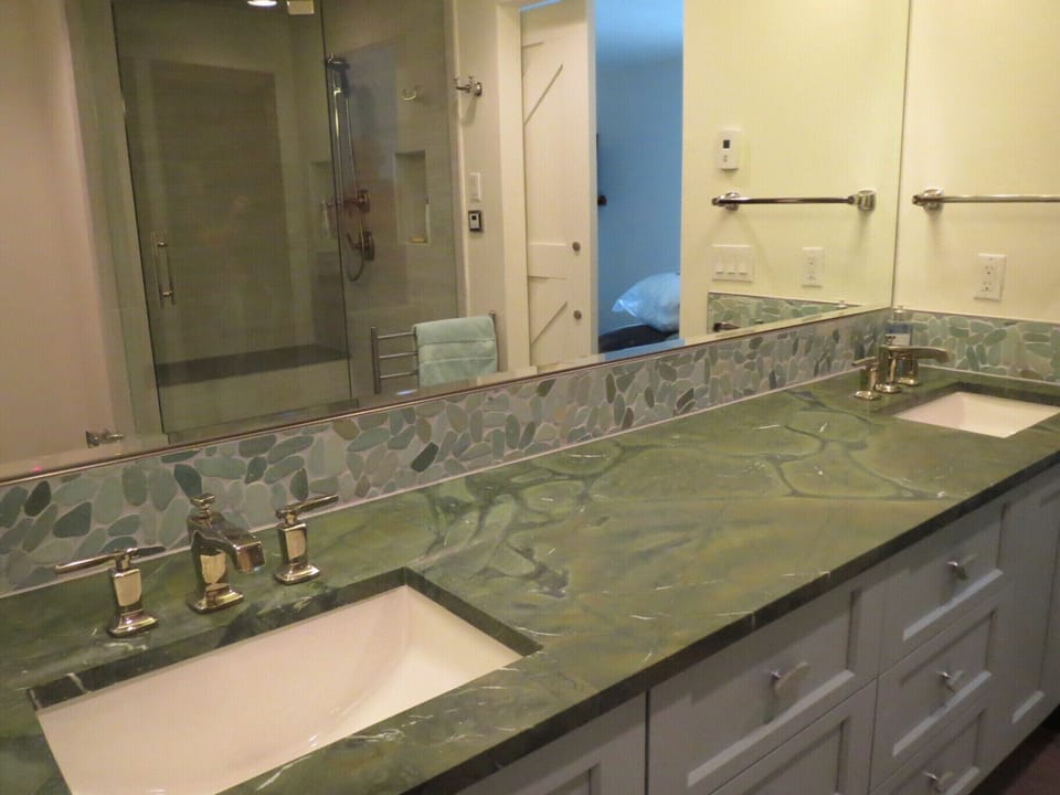Master Bathroom with granite top.