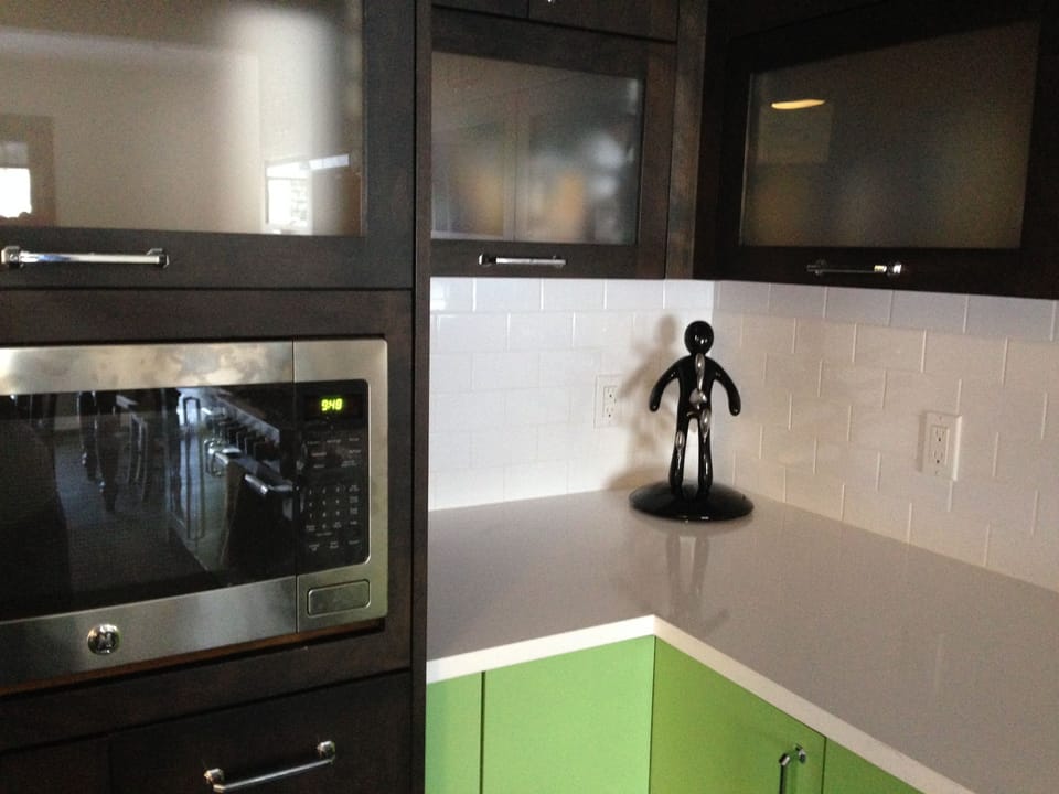 Kitchen microwave and knife stand