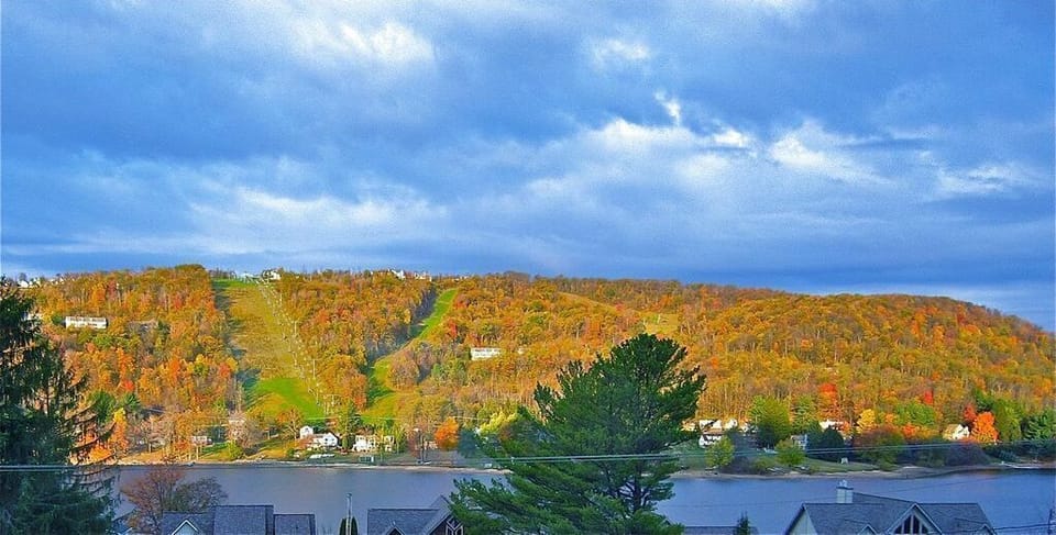 Autumn Glory - view of lake and mountains from living area
