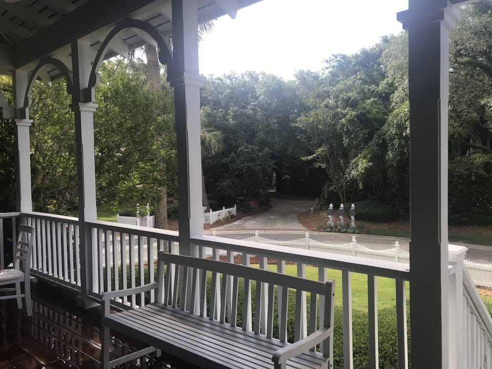 View of Beach Access from IPE wood front porch.