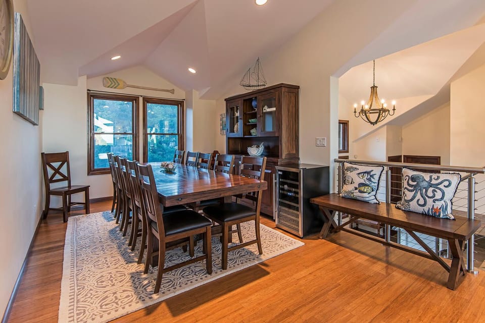 Wine fridge in dining area