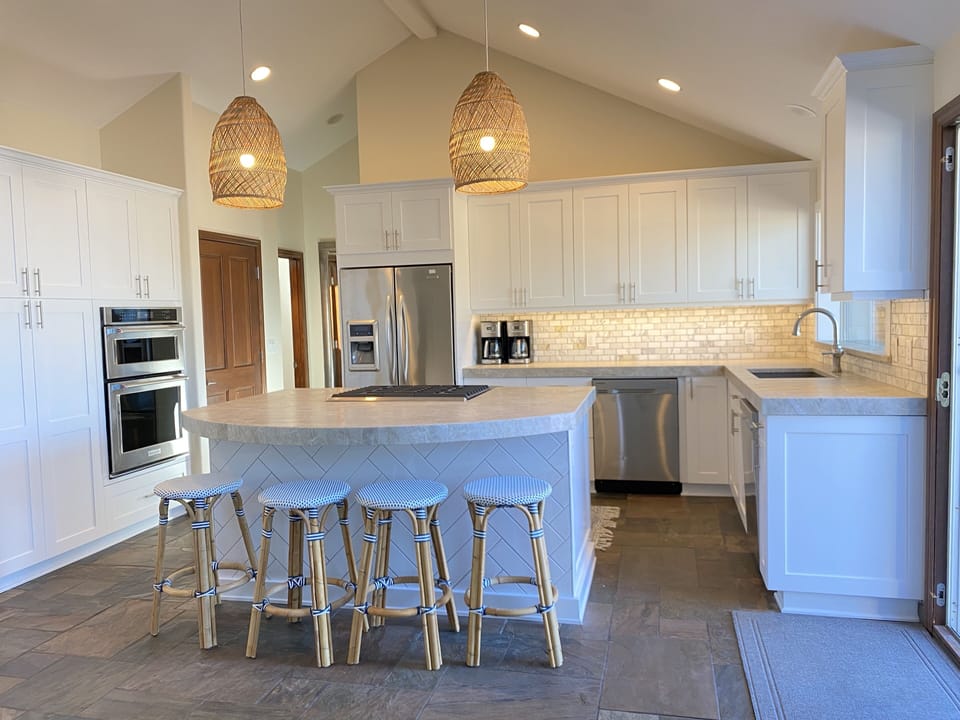 Completely remodeled kitchen. Designer details and lighting