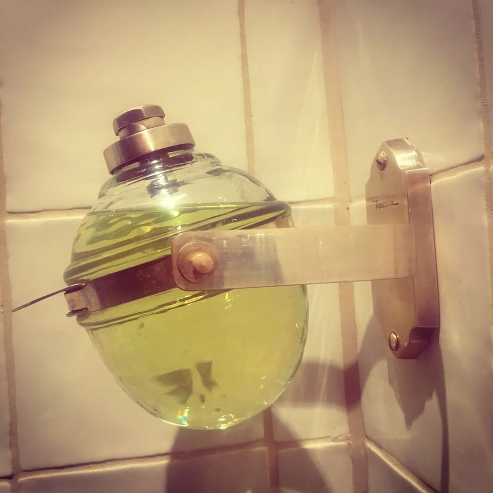 Old soap dispenser, used to hang in Dutch trains