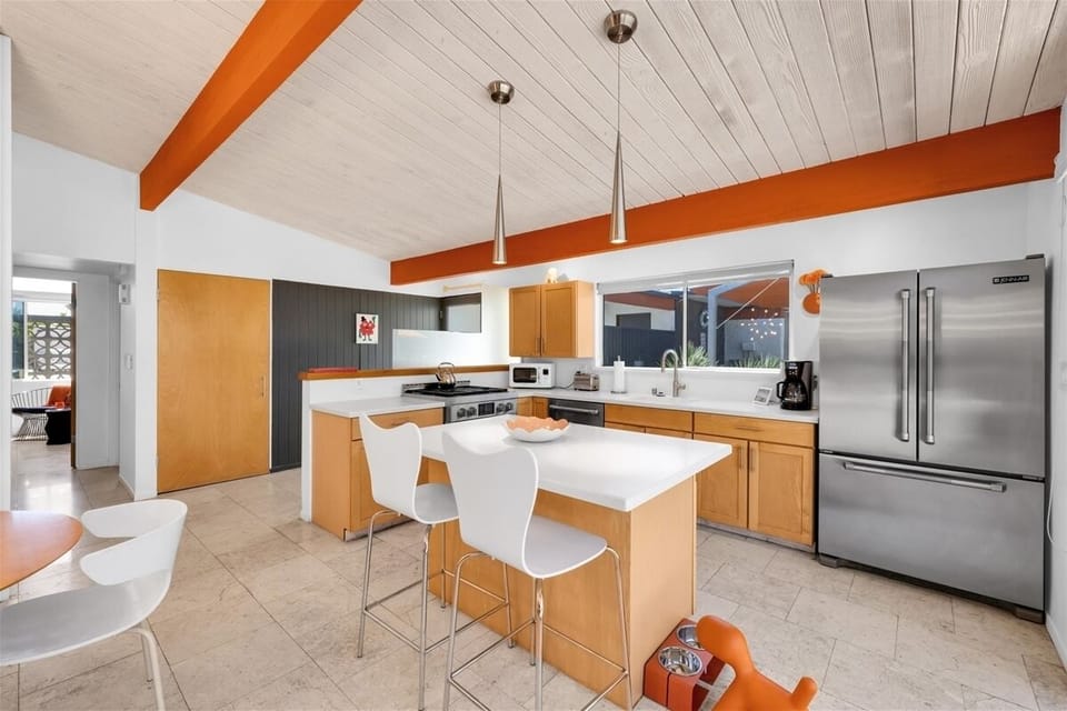 Kitchen with high end stainless steel appliances