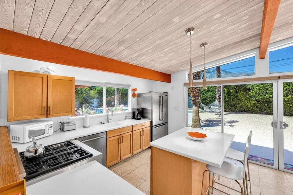 Kitchen with high end stainless steel appliances