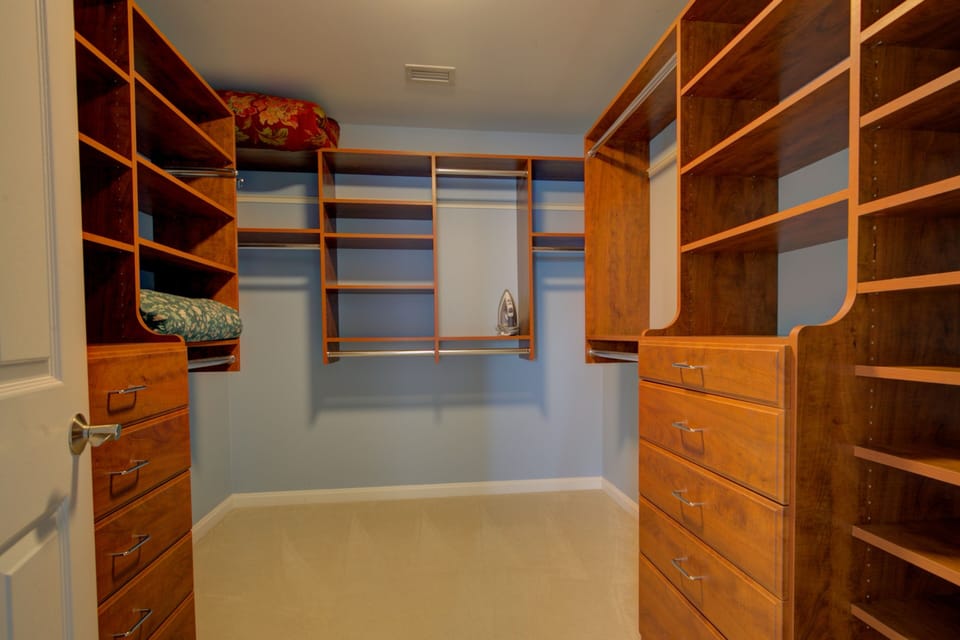 Walk in closet in master bedroom