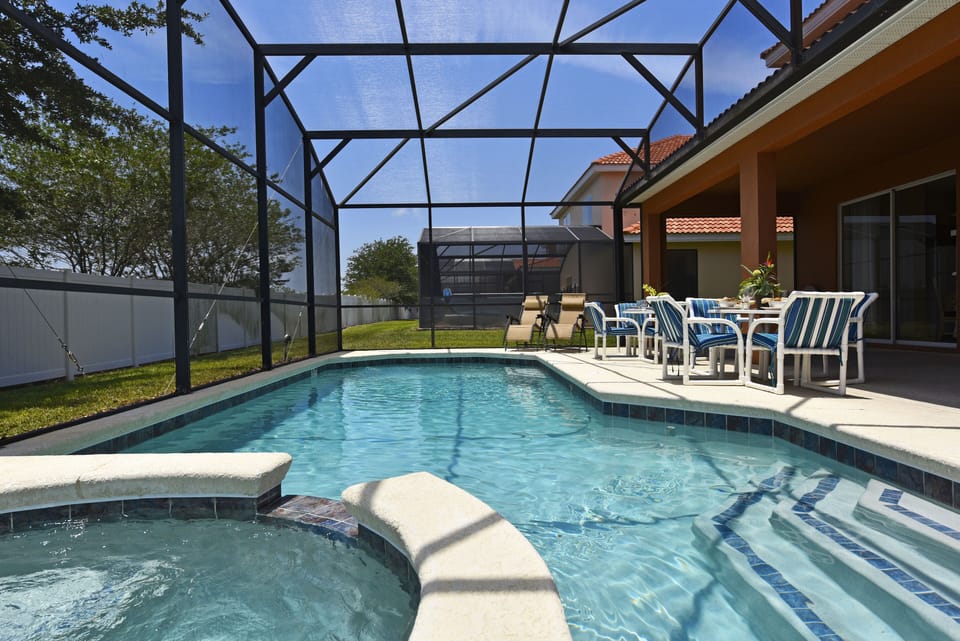 Private south-facing pool/Spa with child safety pool sense. 