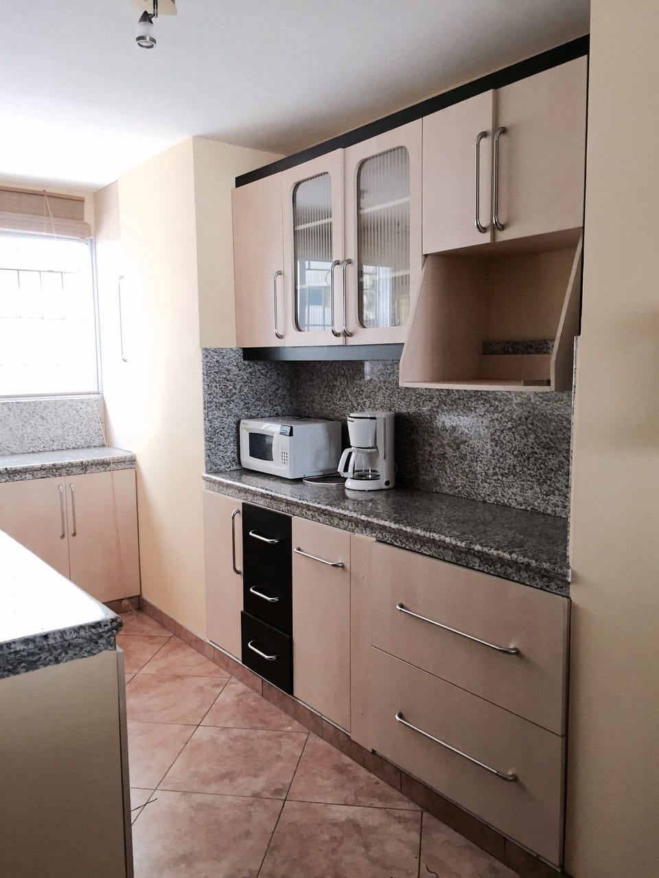 Fully stocked kitchen.