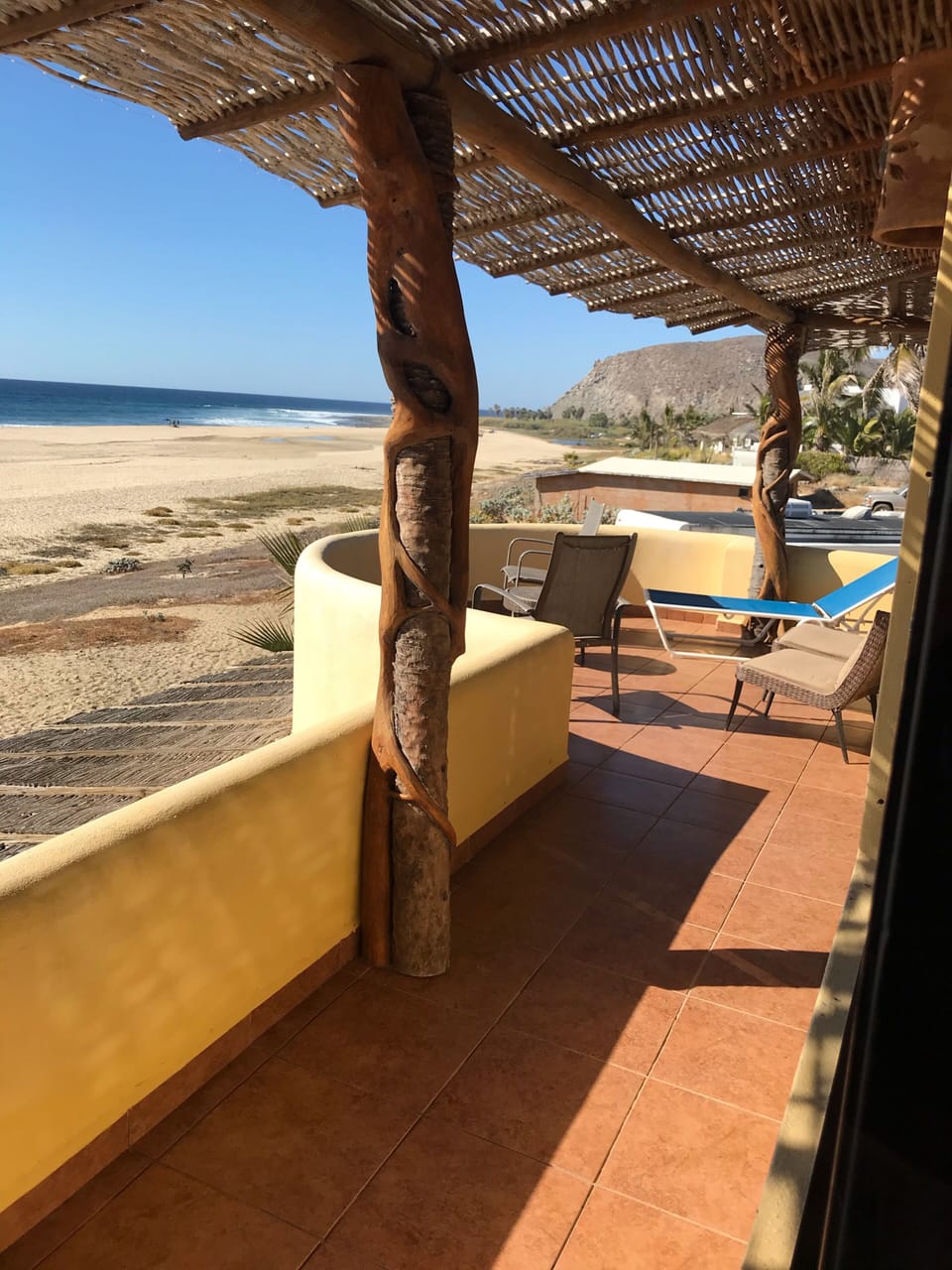 View of the San Pedrito surf point from the upstairs terraza.