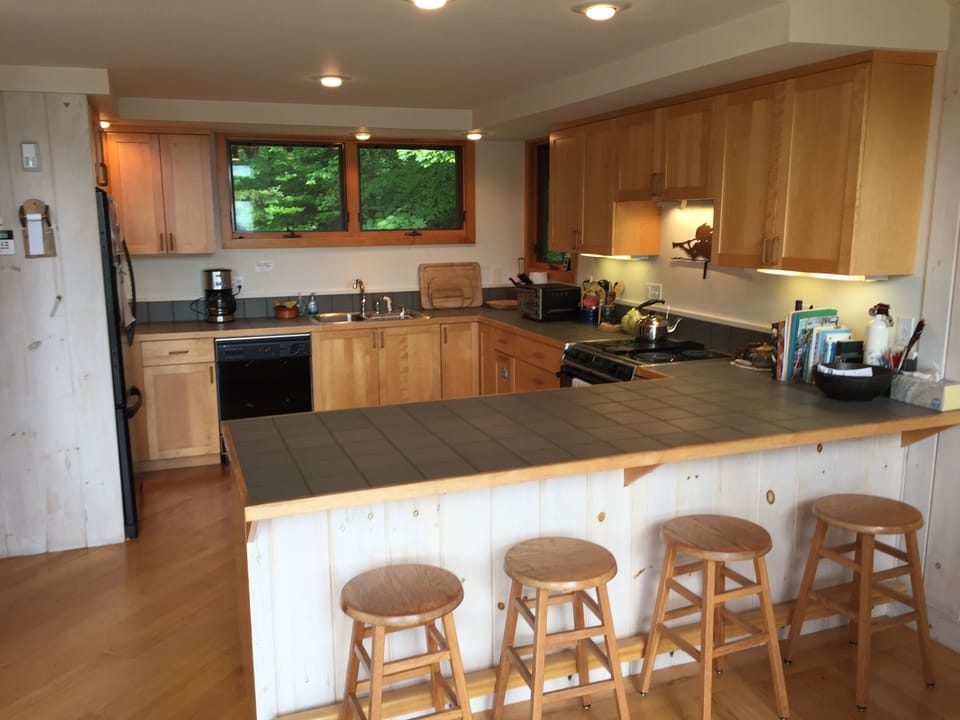 The big counter is great for prepping, serving and hanging out. 