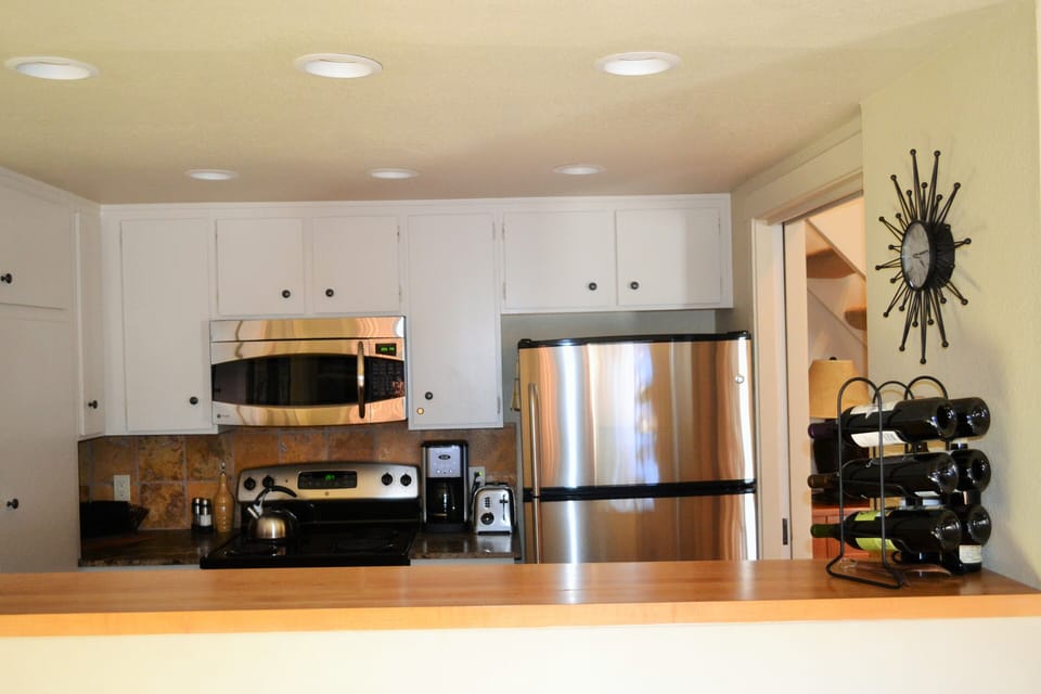 Galley kitchen with all the conveniences of home...