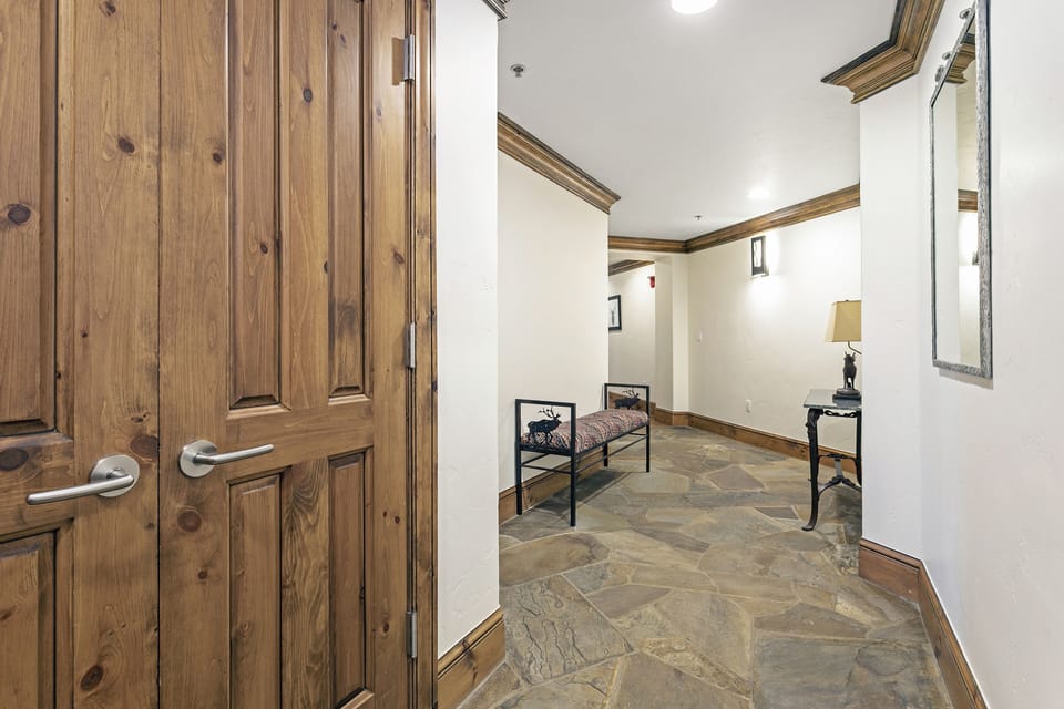 entry from front door, great for stowing boots after a long day skiing!