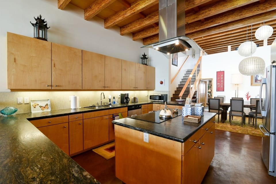 The kitchen is very spacious and perfect for entertaining