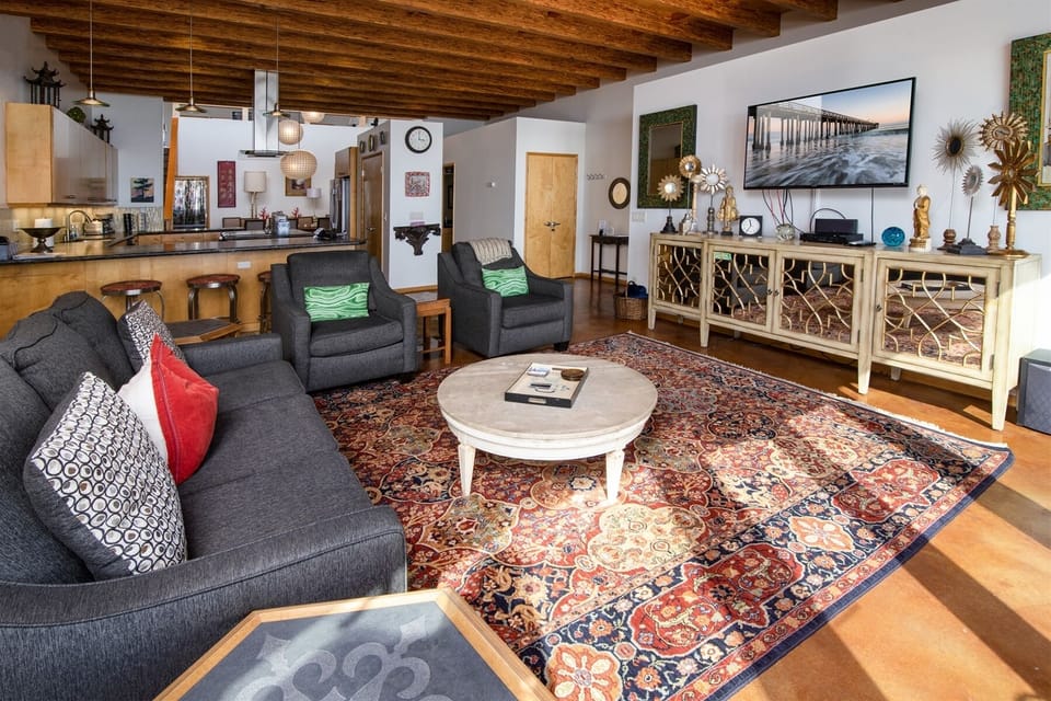 The open floor plan is perfect for entertaining friends and family