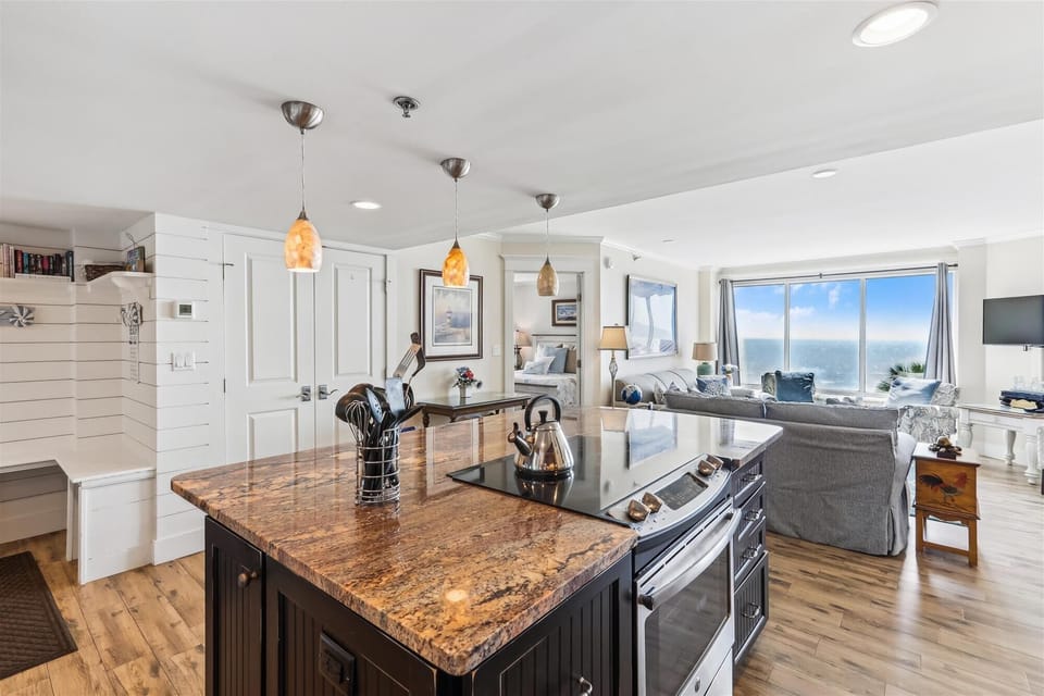 Kitchen with Ocean Views at 1406 Villamare