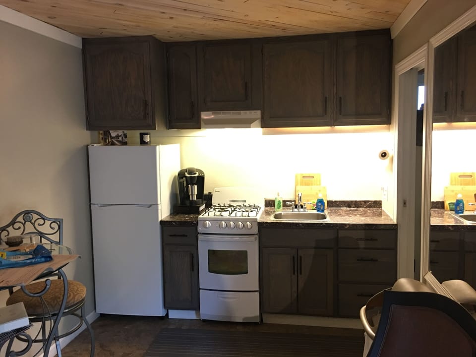 Kitchenette area with gas stove/range