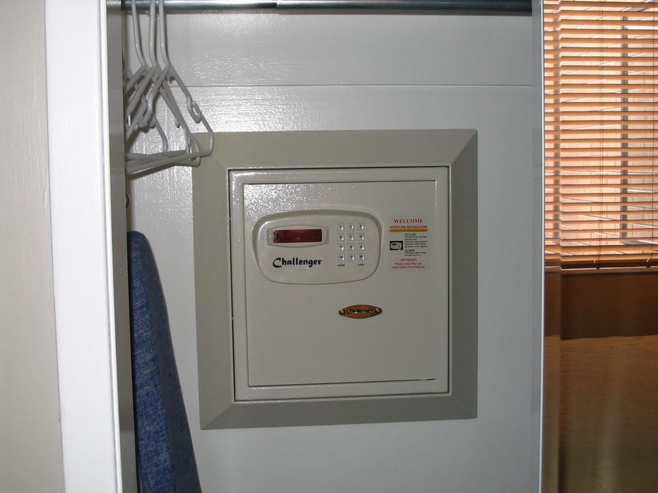 Digital safe for valuables in Bedroom 2.