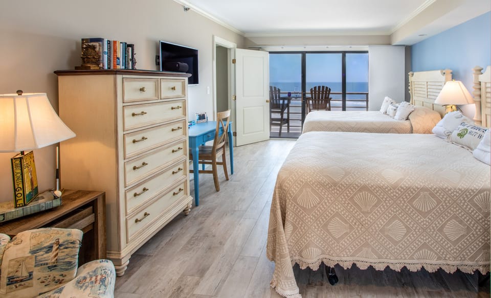 Guest Suite looking out onto its private balcony.