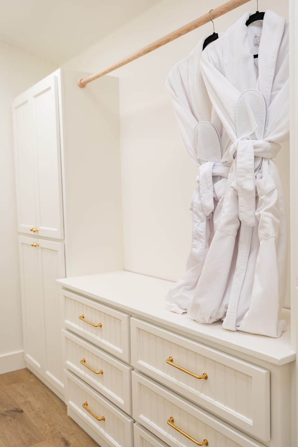 Primary- Large Walk in closet. Robes & Slippers available while staying here.