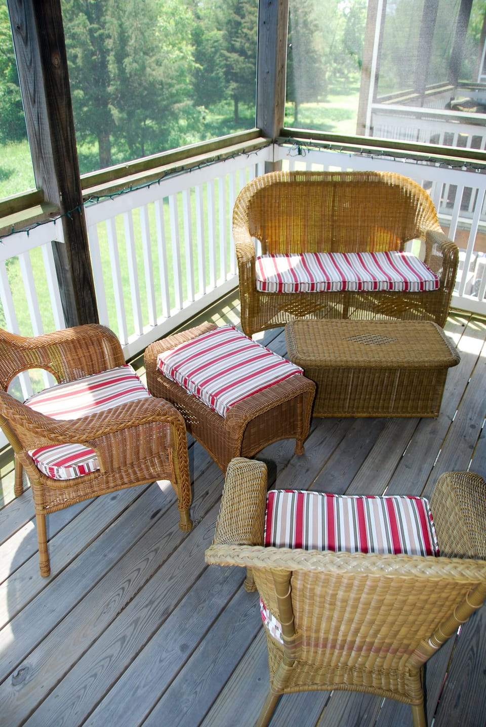 Deck off the main floor.