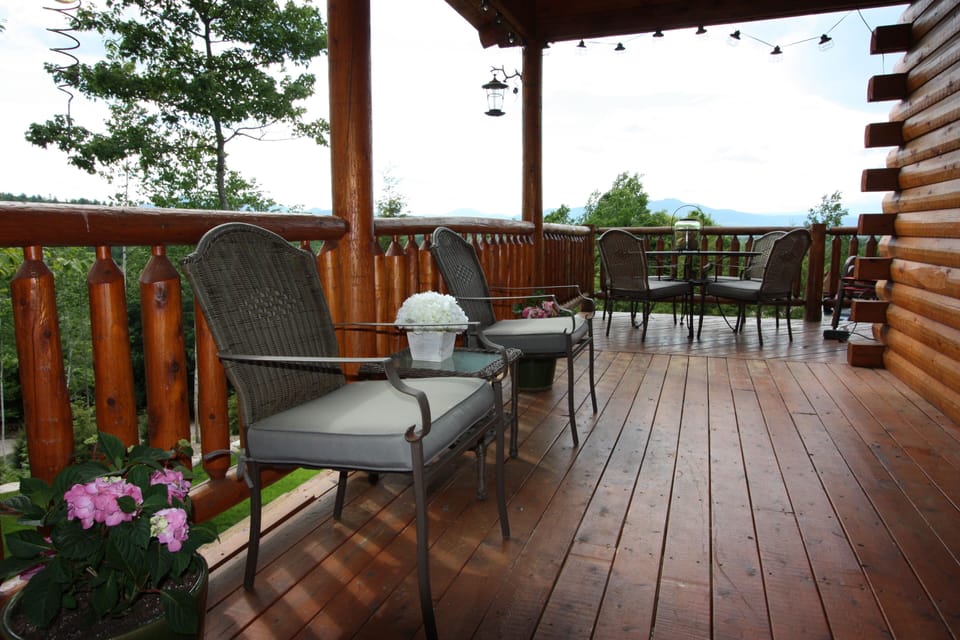 Need some SHADE? Head over to  COVERED porch and take in the mountain views