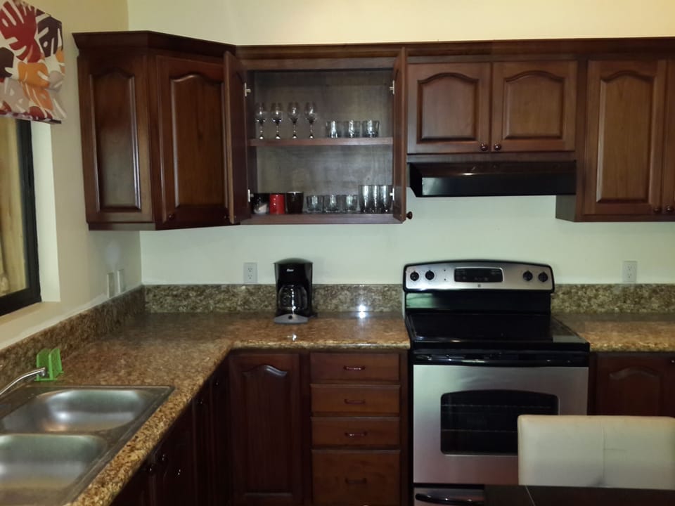 Nice open floor plan.  Kitchen equipped to cook your meals.