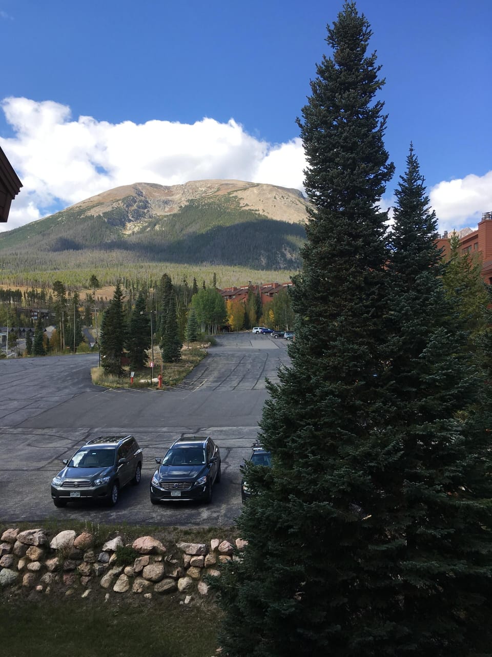 Buffalo Mountain from the front deck.  Straight across is the clubhouse.