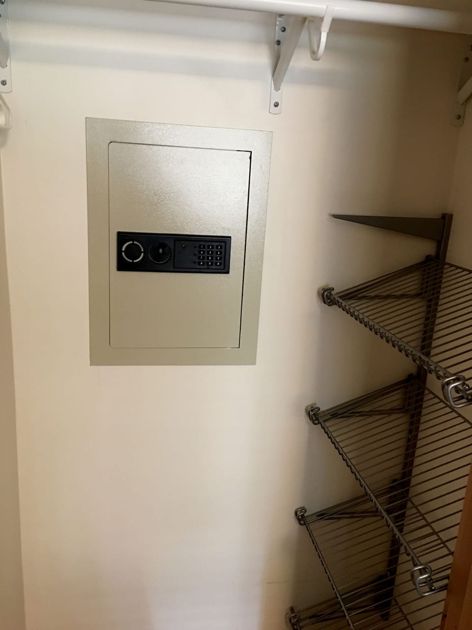 Master bedroom in-wall safe 