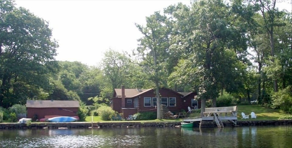 View of the cabin from the lake