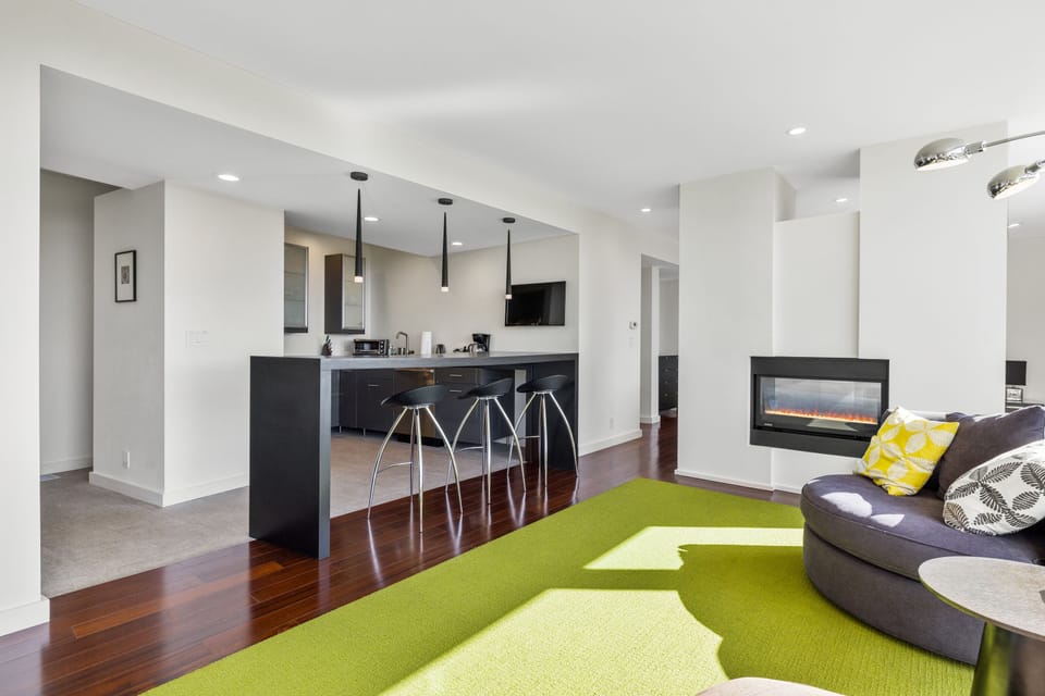 Guest house living room and wet bar