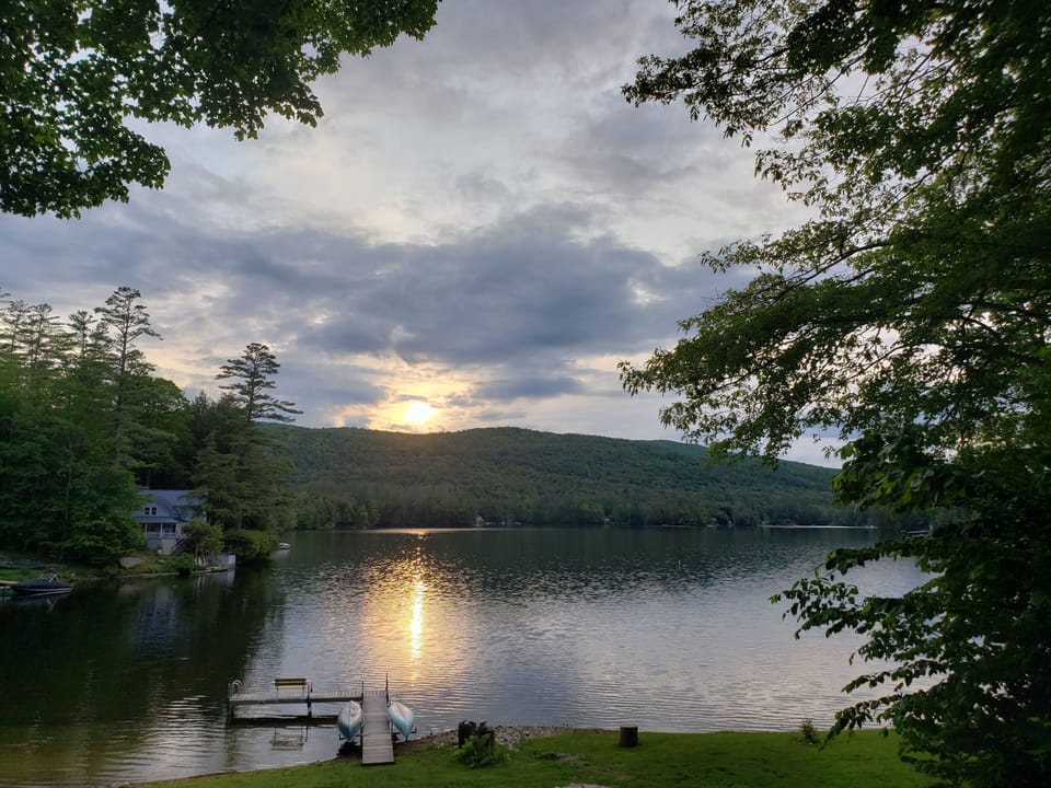 Evening sunset from porch 