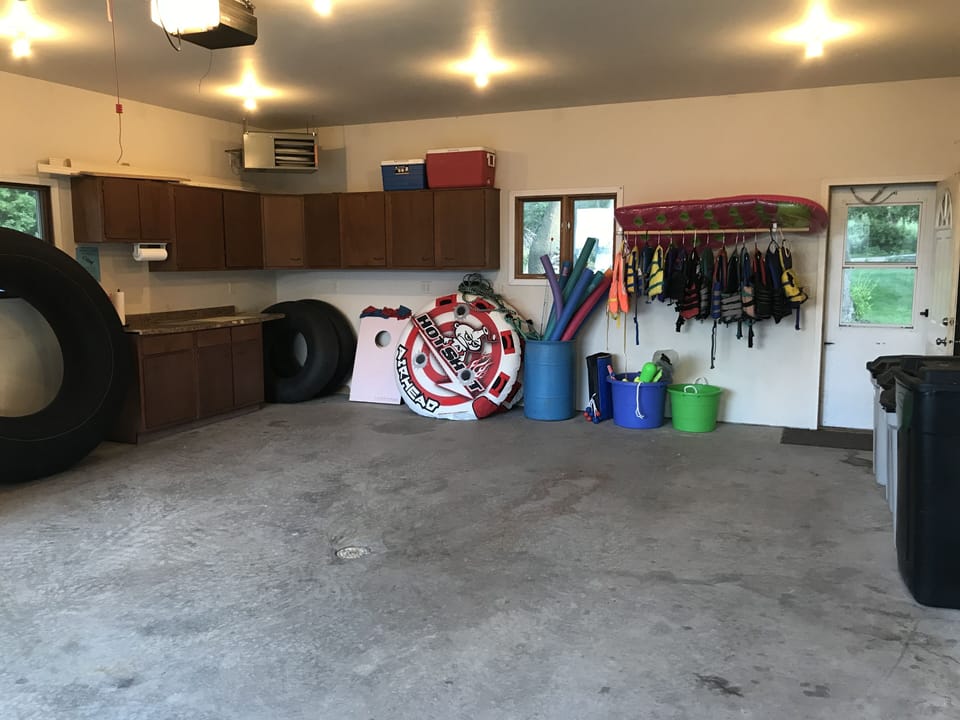 Heated garage with fish cleaning area. Lots of water toys for your use too!