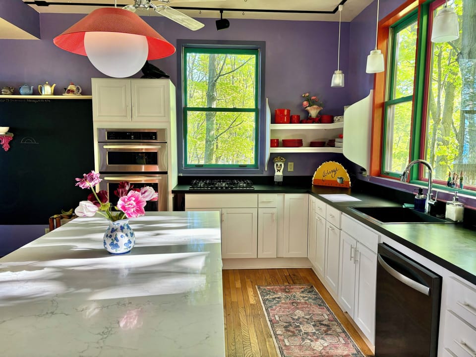 Kitchen and large kitchen island