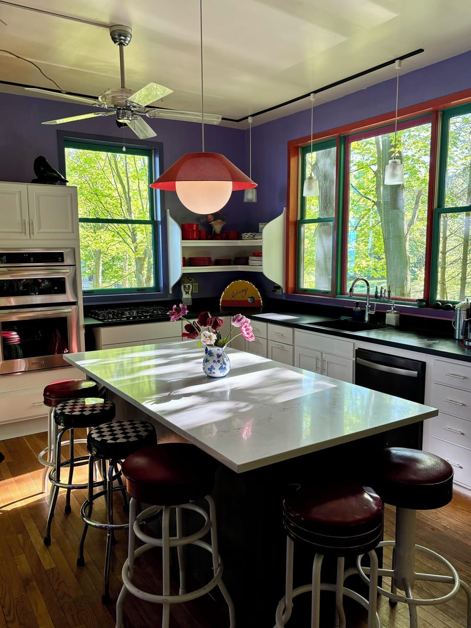 kitchen island with barstools