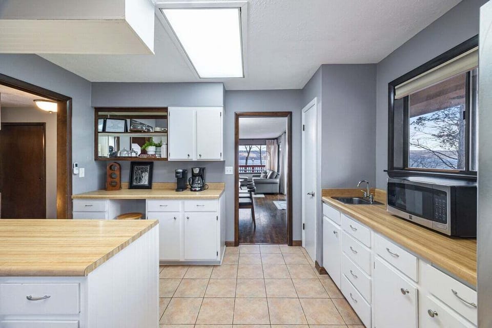Kitchen with doorway to the dining area