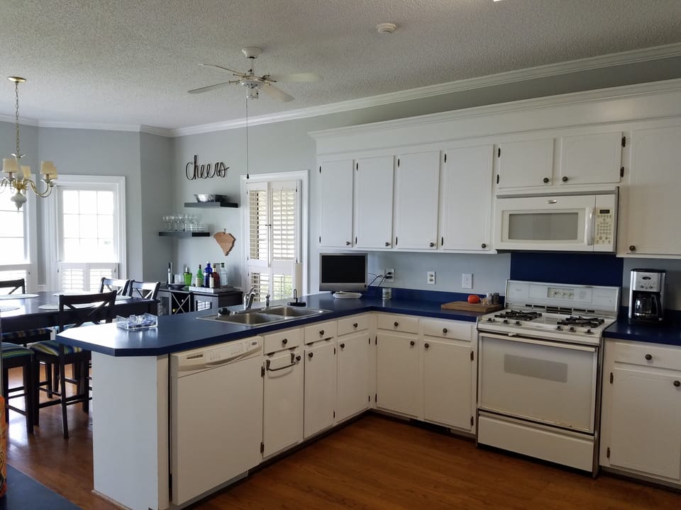 Large Kitchen equipped with the basics