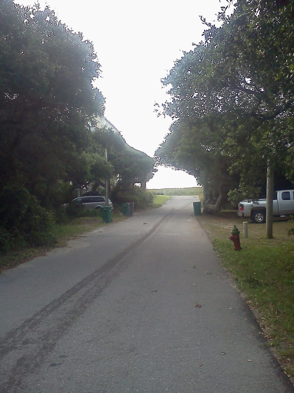 The beach access is at the end of the road.