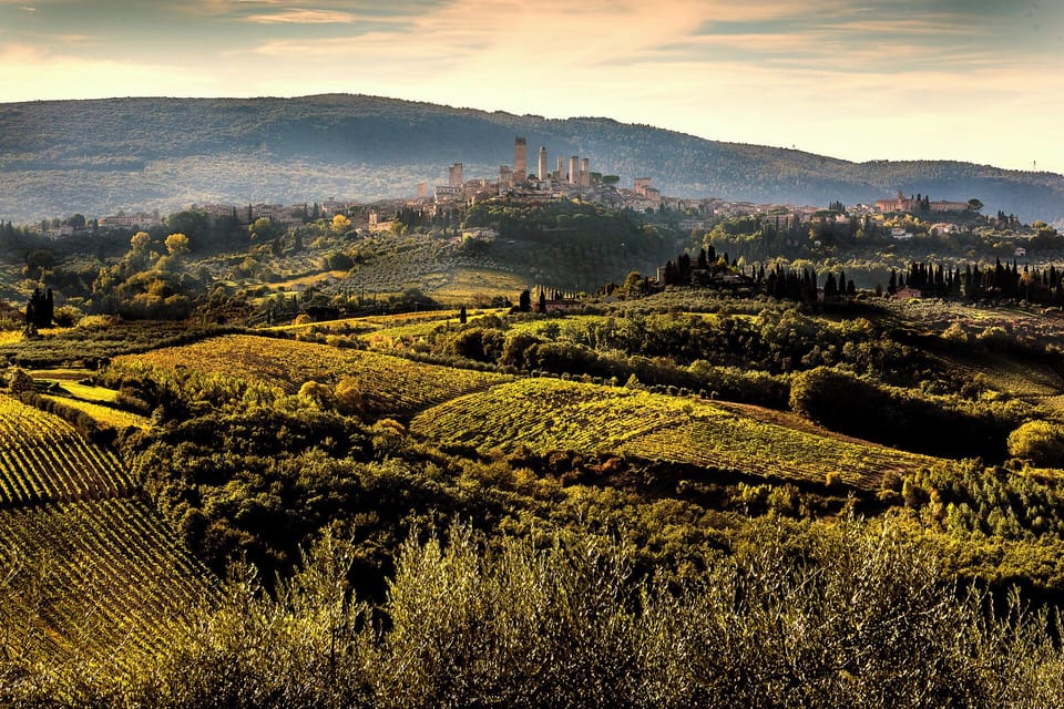 The magnificent views from the villa's garden at dusk..