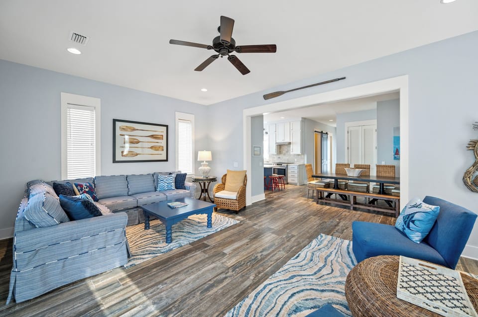 Open Concept Living, Dining and Kitchen Areas.