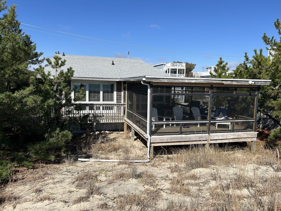 the back of the property, facing the Atlantic ocean. (April 4,  2024)