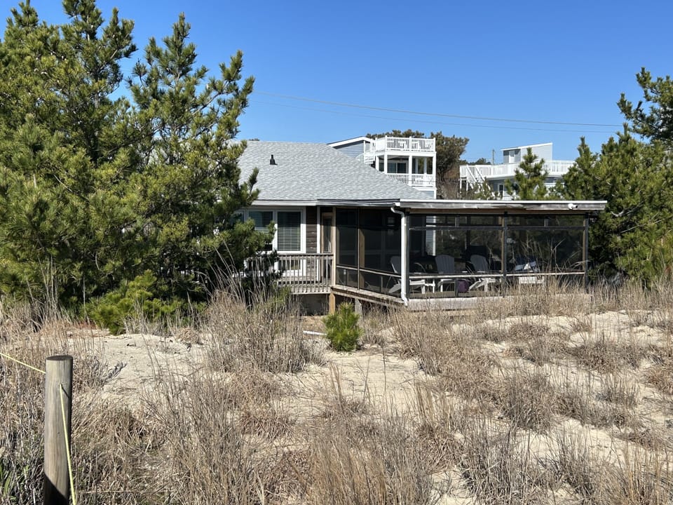 the back of the property, facing the Atlantic ocean. (April 4,  2024)
